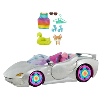 Barbie Car, Barbie Extra Set With Sparkly 2-Seater Toy Convertible