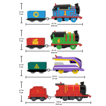Thomas & Friends Thomas Percy Kana & James Engines Motorized Toy Trains, 4 Vehicles