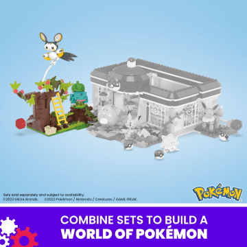 MEGA Pokémon Emolga And Bulbasaur's Charming Woods Building Toy Kit (194 Pieces) For Kids - Image 6 of 6
