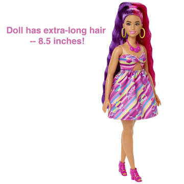 Barbie Totally Hair Flower-themed Doll, Curvy, 8.5 Inch Fantasy Hair, Dress, 15 Accessories, 3 & Up
