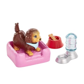 Barbie Pet And Accessories Set With Head-Nodding Puppy And 10+ Storytelling Pieces