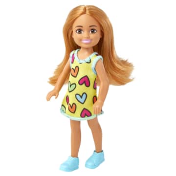 Barbie-Poupée Chelsea-Petite Poupée Avec Robe à Imprimé Cœurs Amovible Avec Cheveux Blonds et Yeux Bleus - Image 4 of 6