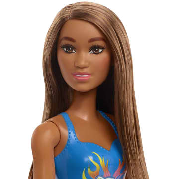 Barbie Fashion & Beauty Boneca Roupa de Banho Azul com Rosas