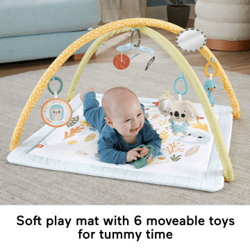 Fisher-Price Simply Senses Newborn Gym Baby Activity Mat With 6 Sensory Toys
