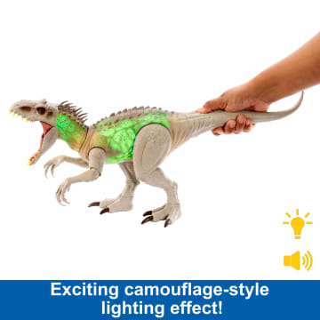 Jurassic World Camouflage 'n Battle indominus Rex Action Figure Toy With Lights, Sound & Motion - Imagen 3 de 6