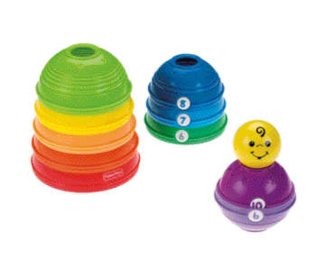 Fisher-Price Stack & Roll Cups, 10 Colorful, Numbered Cups
