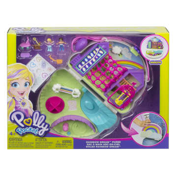 Polly Pocket Rainbow Dream Wearable Purse Compact With 8 Fun Features