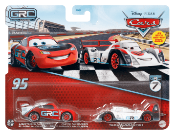 Cars de Disney y Pixar Diecast Vehículo de Juguete Paquete de 2 Shu Todoroki GRC & Rayo Mcqueen GRC