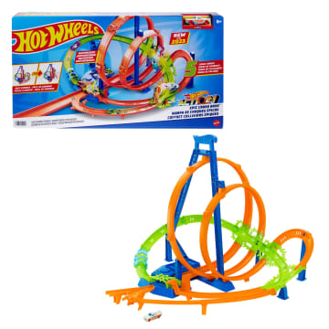 Hot Wheels Action Epic Crash Dash Track Set with 5 Crash Zones, Motorized Booster and 1 Hot Wheels 1:64 Scale Toy Car, Easy Storage