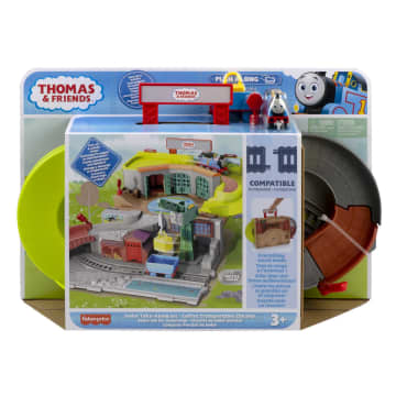 Thomas & Friends Sodor Take-Along Playset With Diecast Thomas Engine & Cranky the Crane