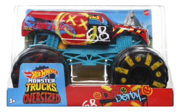 Hot Wheels Monster Trucks Veículo de Brinquedo Town Hauler Demo Derby Escala 1:24