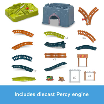 Thomas & Friends Toy Train Set, Percy’S Connect & Build Track Bucket, Preschool Toy - Imagem 5 de 6