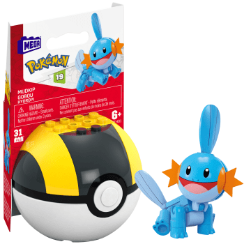 MEGA Pokémon Mudkip Building Toy Kit, Poseable Action Figure (31 Pieces) For Kids