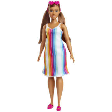 Barbie Fashion & Beauty Muñeca Loves the Ocean Vestido Arcoíris