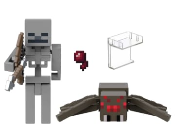 Minecraft Vanilla Figura de Acción Paquete Esqueleto y Araña 3.25