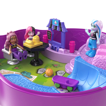Polly Pocket Monster High Compact With 3 Micro Dolls & 10 Accessories, Opens To High School - Image 3 of 3