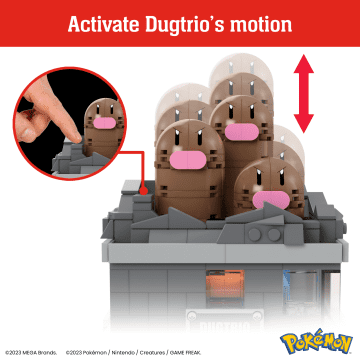 MEGA Pokémon Mini Motion Dugtrio Building Toy Kit (350 Pieces) For Collectors - Image 2 of 6