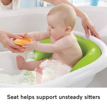 Fisher-Price 4-In-1 Sling ‘n Seat Tub Baby To Toddler Bath With 2 Toys, Green