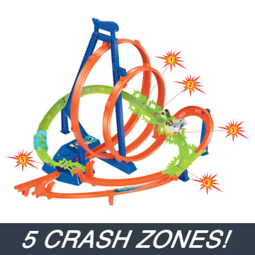 Hot Wheels Track Set With 5 Crash Zones, Motorized Booster And 1 Hot Wheels Car - Image 4 of 6