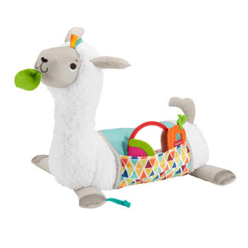 Fisher-Price Grow-With-Me-Tummy Time Llama Plush Baby Wedge With 3 Take-Along Sensory Toys