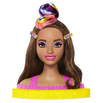 Barbie Styling Head Muñeca Arcoíris Neon Castaña