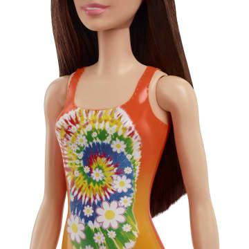 Barbie Fashion & Beauty Boneca Roupa de Banho Laranja com Flores