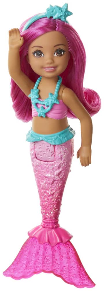 Barbie Fantasía Muñeca Chelsea Sirena Rosa y Azul