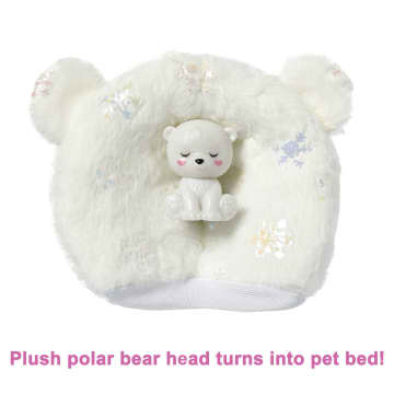 Barbie Doll Cutie Reveal Polar Bear Costume Doll With Pet, Color Change, Snowflake Sparkle