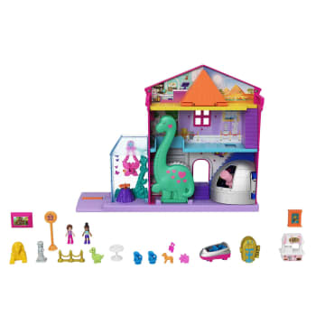 Polly Pocket Starring Shani Pollyville Museum Playset, 2 Micro Dolls, 3 Floors, 15 Accessories, 4 & Up