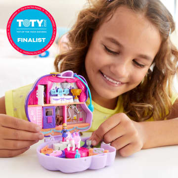 Polly Pocket Jumpin' Style Pony Compact Playset With 2 Micro Dolls & Accessories, Travel Toys