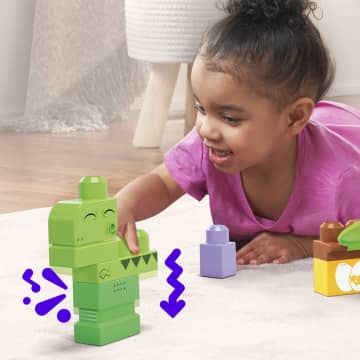 MEGA BLOKS Fisher-Price Sensory Toy Blocks Squeak N Chomp Dinos (24 Pieces) For Toddler