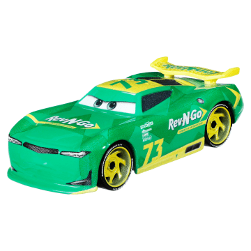 Carros da Disney e Pixar Diecast Veículo de Brinquedo Pacote de 2 Rev-N-Go & Racestarter con Bandera Blanca - Imagem 2 de 6