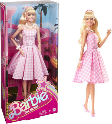 Barbie Film Poupée de Coll. Robe de Guingan Rose, Margot Robbie - Imagen 1 de 3