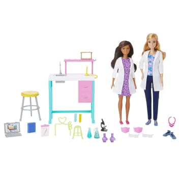Barbie Science Lab Playset With 2 Dolls, Lab Bench And 10+ Accessories