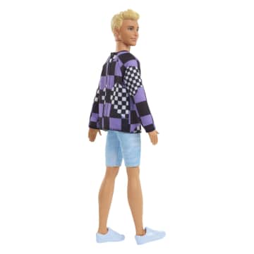 Barbie Ken Fashionistas Doll #191, Blonde, Checkered Sweater, Shorts, 3 To 8