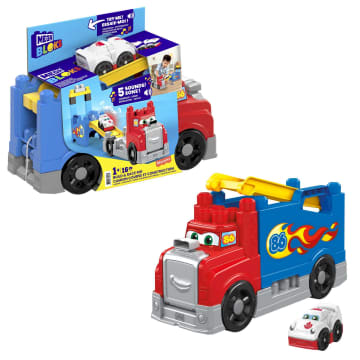 MEGA BLOKS Build & Race Rig Fisher-Price Toy Blocks With Sounds (16 Pieces) For Toddler