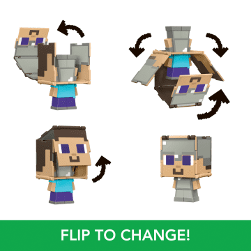 Minecraft Flippin’ Figs Figures Collection, 2-in-1 Fidget Play, 3.75-in Scale & Pixelated Design (Characters May Vary) - Image 4 of 6