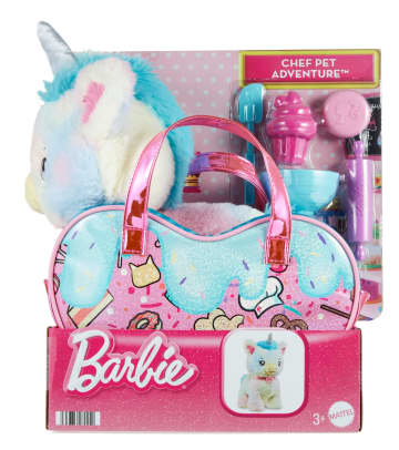 Barbie Stuffed Animals, Unicorn Toys, Plush With Purse And 5 Accessories, Chef Pet Adventure - Imagem 6 de 6