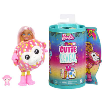 Barbie Cutie Reveal Chelsea Doll And Accessories, Jungle Series, Monkey-themed Small Doll Set