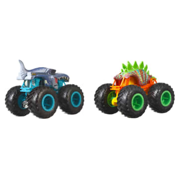 Hot Wheels Monster Trucks 1:64 Scale Demolition Doubles 2-Packs With 2 Vehicles