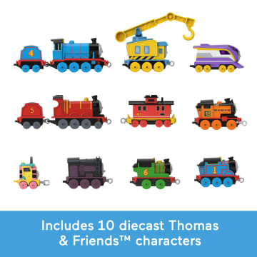 Thomas & Friends The Track Team Engine Pack, 10 Diecast Push-Along Toy Trains & Vehicles - Image 5 of 6