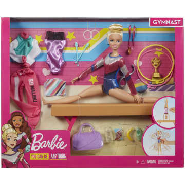 Barbie Career Gymnastics Playset With Doll, Balance Beam And 15 Accessories