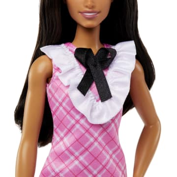 Barbie Fashionistas 209-Poupée Cheveux Noirs, Robe Écossaise - Imagem 3 de 6