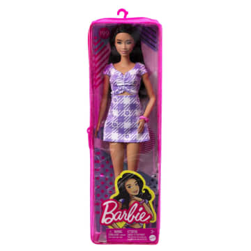 Barbie Fashionista Boneca Vestido Roxo com Xadrez