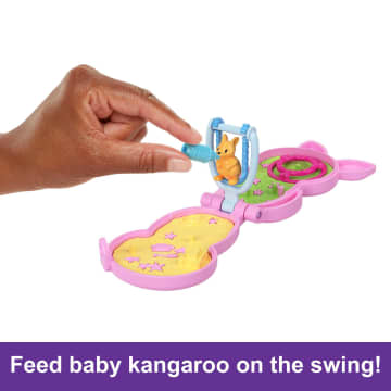 Polly Pocket Mini Toys, Mama And Joey Kangaroo Purse Playset With 2 Dolls - Image 4 of 6