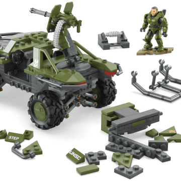 MEGA Halo Fleetcom Warthog Vehicle Building Kit With 5 Micro Action Figures (469 Pieces)