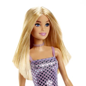 Barbie Doll, Kids Toys, Blonde in Lavender Metallic Dress - Imagen 2 de 5