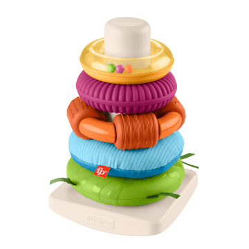 Fisher-Price Sensory Rock-A-Stack Roly-Poly Stacking Toy With Fine Motor Activities For Babies