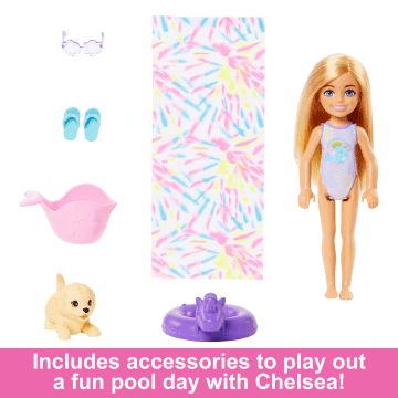 Barbie Chelsea Rainbow “Raining” Water Slide Toy Playset With Doll, Pup, & Accessories - Image 3 of 5
