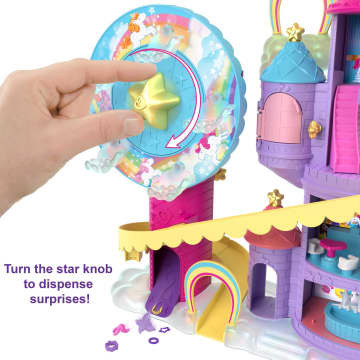 Polly Pocket Rainbow Funland theme Park Playset, Unicorn Toy With 2 Micro Dolls & 25 Surprises